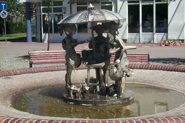 Brunnenskulptur auf dem Marktplatz von Premnitz