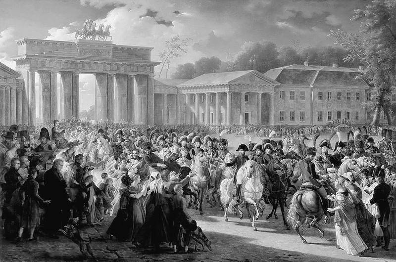 Kupferstich um 1810 - Brandenburger Tor - Einzug Kaiser Napoleons