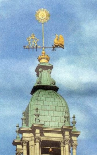 gescanntes Zeitungsfoto der Turmspitze Garnisonkirche Potsdam