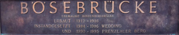Brückenschild - Bösebrücke - Bornholmer Straße.