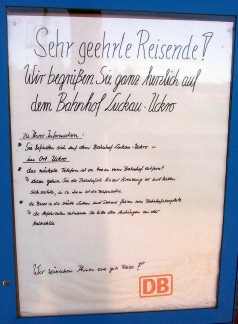 Kundenservice auf Bahnhof Luckau Uckro