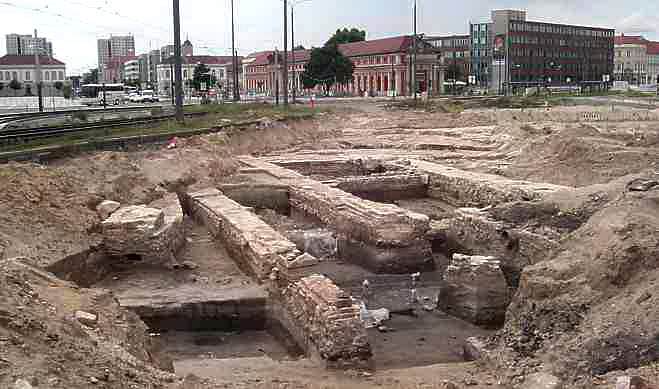 Historische Grundmauern des alten Potsdamer Stadtschlosses