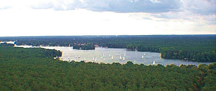 Blick vom Mggelturm ber den Langer See (Dahme) .