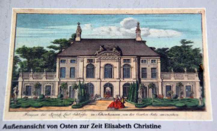 Auenansicht Schloss Schnhausen zu Lebzeiten der Knigin.